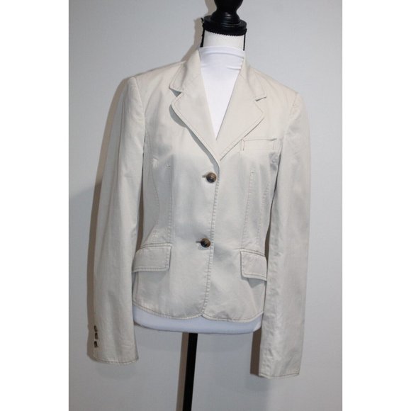 Dolce & Gabbana Womens Cotton Two Button Long Sleeve Blazer Jacket Tan Size 42 - Picture 1 of 12
